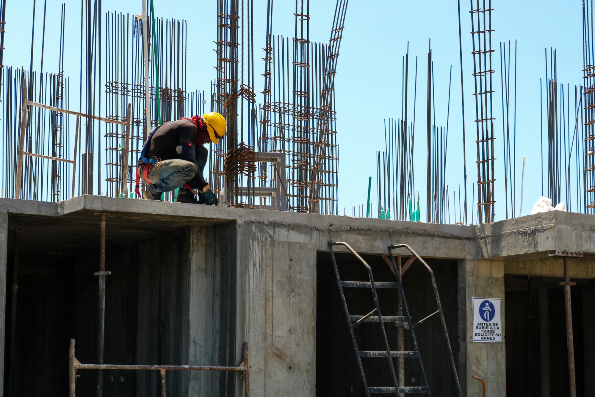 Ground-up construction — rebar and concrete structure in progress