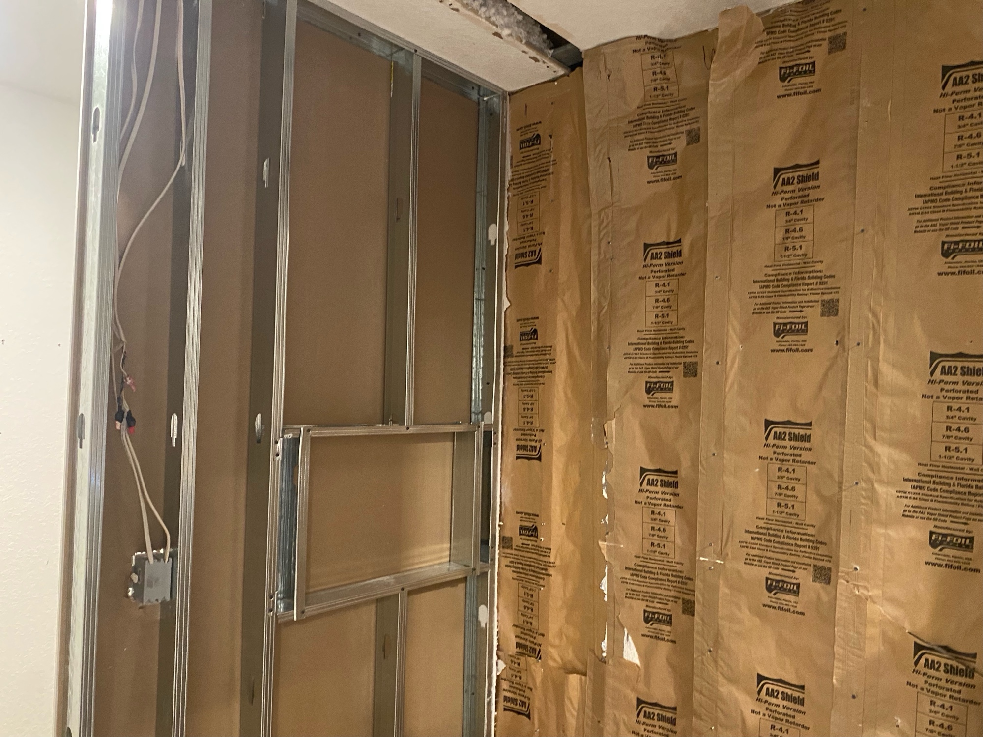 Wall insulation and steel framing — Florida code compliant